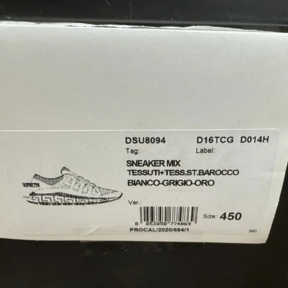 Versace Men's White Trigreca Lace Up Low-Top Sneaker US 12/EU 45 - Picture 8 of 8